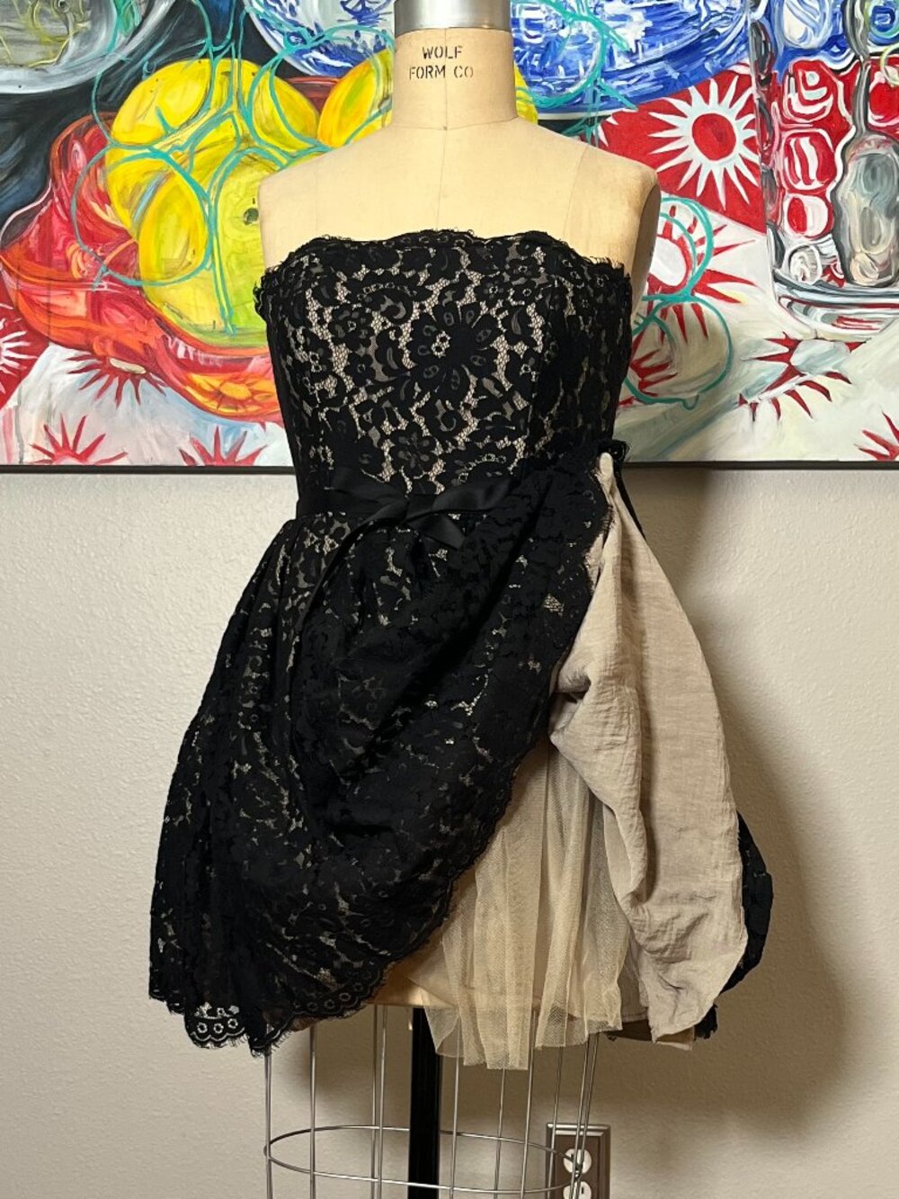 Robert Rodriguez for Neiman Marcus Target Black Lace Strapless Cocktail Dress - Picture 7 of 11